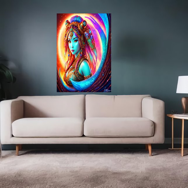 Poster Retrato da Deusa Inuit Sedna | Arte AI (Criador carregado)