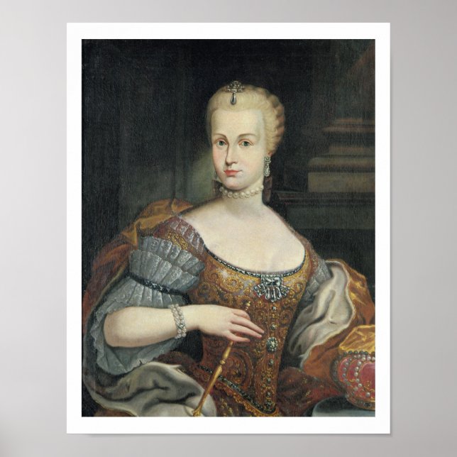 Poster Retrato da Esposa de Pietro Leopoldo di Lorena, (Frente)
