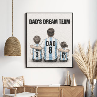 Poster Retrato da Família de Futebol do Time dos Sonhos d