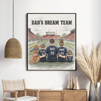 Poster Retrato da Família de Futebol do Time dos Sonhos d