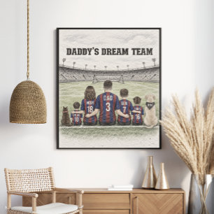 Poster Retrato da Família de Futebol do Time dos Sonhos d
