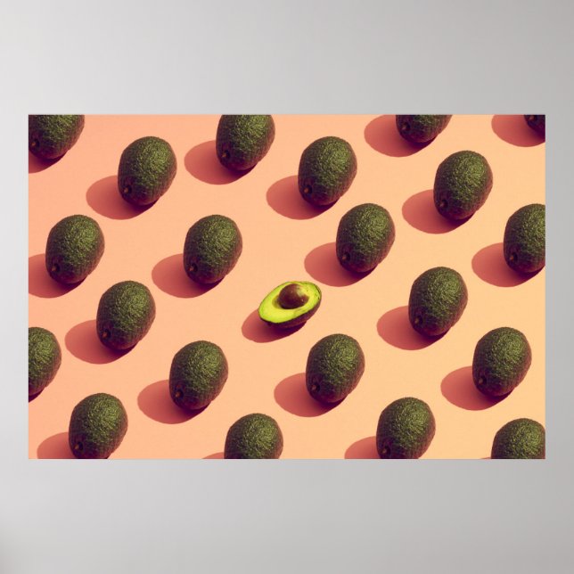 Poster Retrato da Fruta Avocado (Frente)