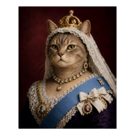 Pôster Retrato da Gata Rainha Vitória – Gata Real Vitoria