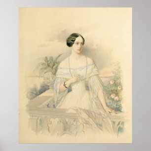 Pôster Retrato da Grande Duquesa Olga Nikolaevna, 1846