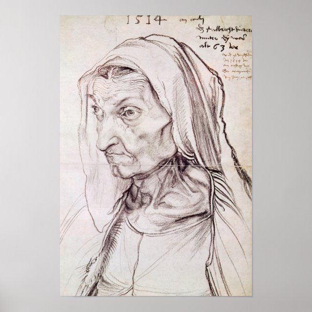 Pôster Retrato da mãe da artista, 1514 (Frente)