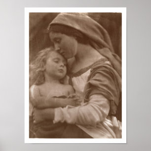 Pôster Retrato da mãe e da criança (foto do sepia)