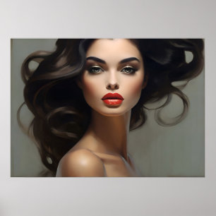 Poster Retrato da moda da arte feminina