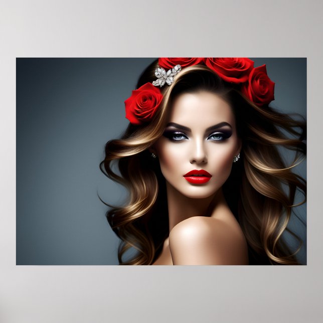 Poster Retrato da moda da arte feminina (Frente)