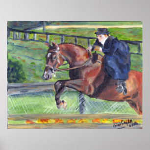 Pôster Retrato da mostra do cavalo do Sidesaddle