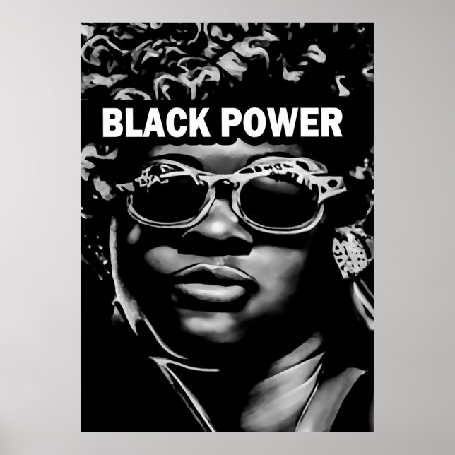 Poster Retrato da Mulher Afro-Bela de Energia Negra (AI+H (Frente)
