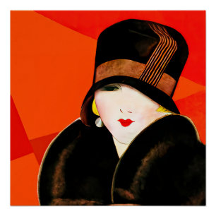 Pôster Retrato da mulher Art deco