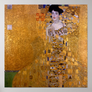 Poster Retrato da pintura feminina de Gustav Klimt