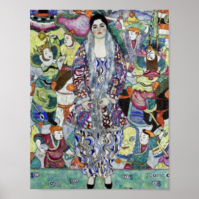 Poster Retrato da pintura feminina de Gustav Klimt (Frente)