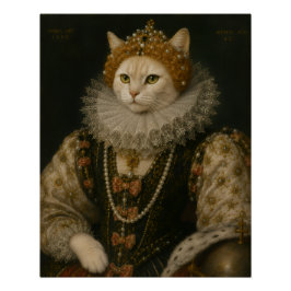 Pôster Retrato da Rainha Gata Majestosa Elizabeth I Renas