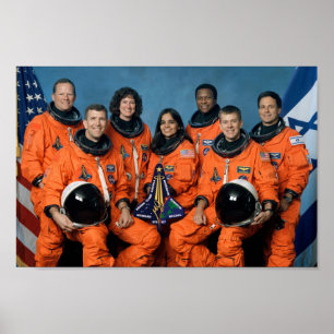 Pôster Retrato da Tripulação Columbia do Shuttle Espacial
