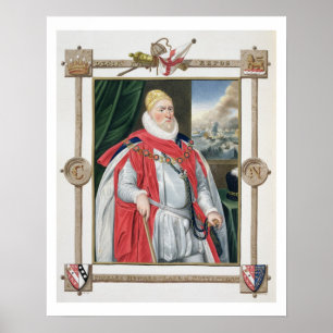 Pôster Retrato de 1536-1624) òs Baron o de Charles Howar