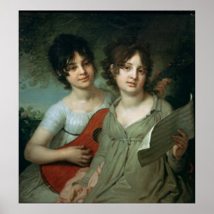 Pôster Retrato de A. e de V. Gagarin, 1802