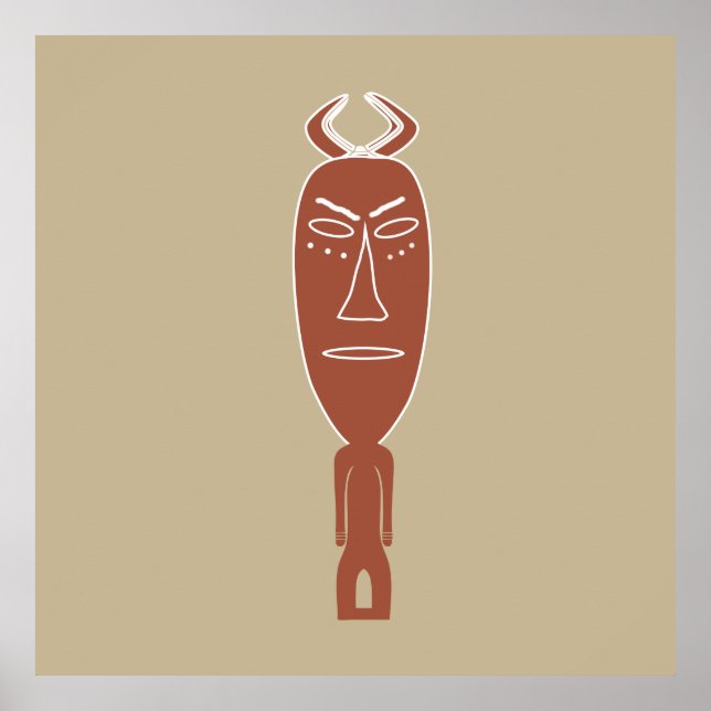 Poster retrato de abstrato africano (Frente)