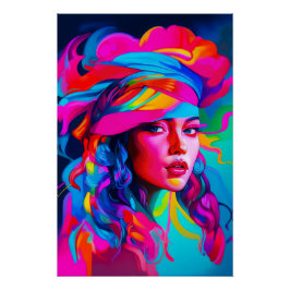 Pôster Retrato de Abstrato vibrante