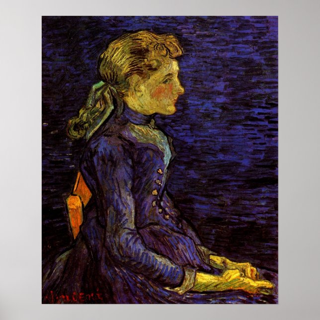 Poster Retrato de Adeline Ravoux por Vincent van Gogh (Frente)