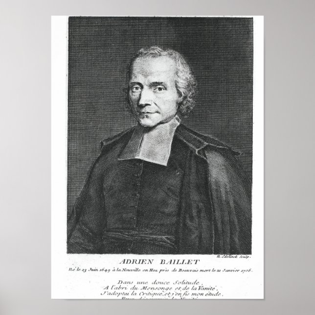 Poster Retrato de Adrien Baillet (Frente)