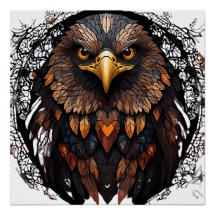 Pôster Retrato de Águia Mosaica