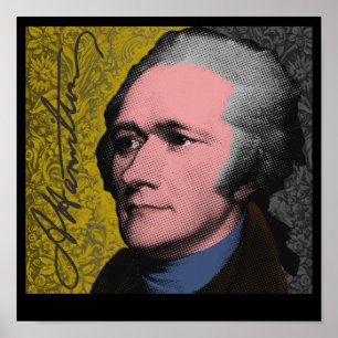 Pôster Retrato de Alexander Hamilton em Pop Art