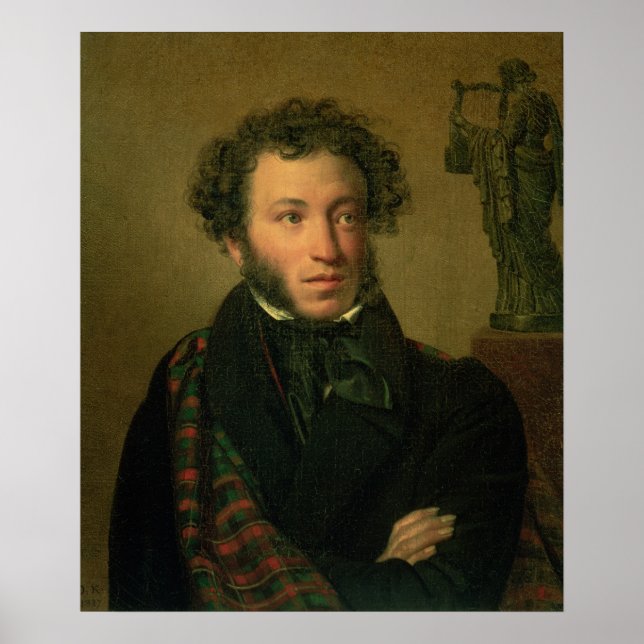 Pôster Retrato de Alexander Pushkin, 1827 (Frente)