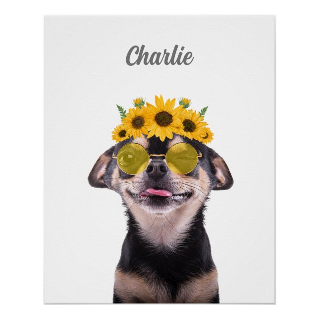 Pôster Retrato de animais de estimação, arte de cães, imp (Frente)