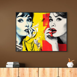 Poster Retrato de arte com pop duplo
