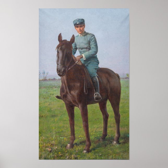 Poster Retrato de Attilio Triboletti (Soldado de Cavalari (Frente)
