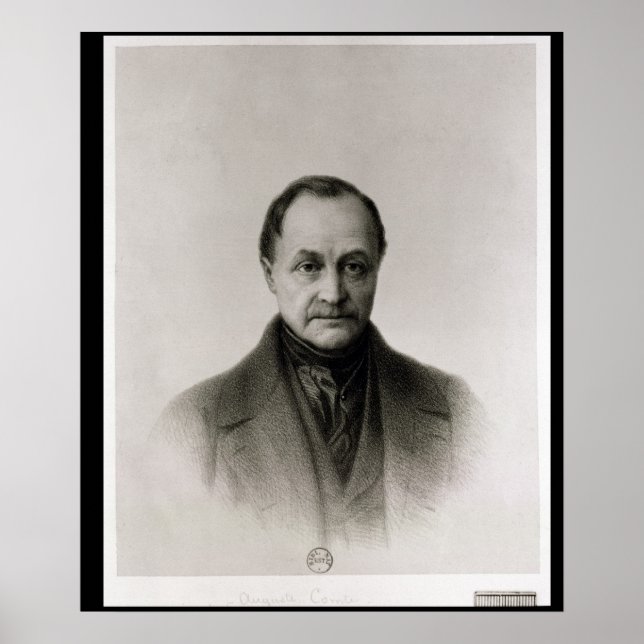 Poster Retrato de Auguste Comte, filósofo francês (Frente)