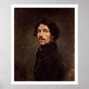 Poster Retrato de auto, c.1840 (óleo em canvas) (veja