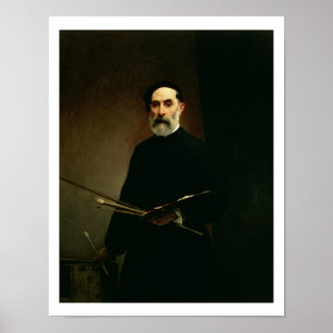 Pôster Retrato de auto, c.1860-62 (óleo em canvas)