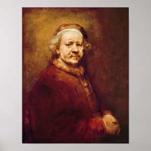 Pôster Retrato de auto dentro na idade de 63, 1669
