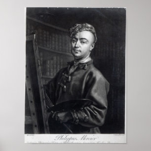 Pôster Retrato de auto, gravado por John Faber, 1735