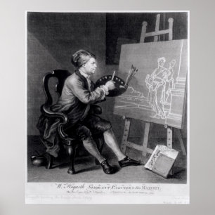 Poster Retrato de auto que pinta o musa cómico