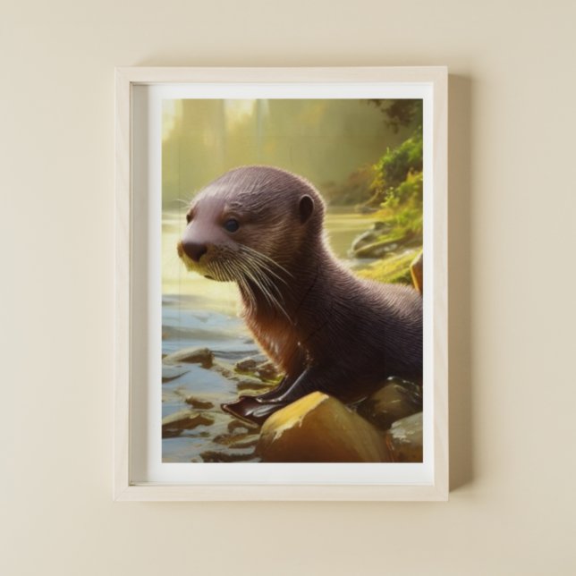 Poster Retrato de Baby Otter Wildlife (Criador carregado)