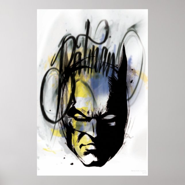 Pôster Retrato de Batman Airbrush (Frente)