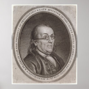 Poster Retrato de Ben Franklin (1787)