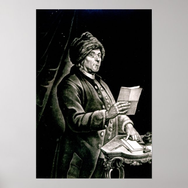 Pôster Retrato de Benjamin Franklin, 1777 (Frente)