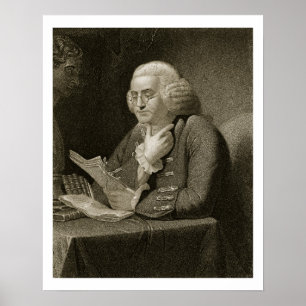 Poster Retrato de Benjamin Franklin, gravado por Thomas