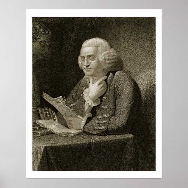 Poster Retrato de Benjamin Franklin, gravado por Thomas (Frente)