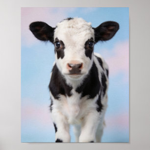 Poster Retrato de Bezerro – Arte para Berçário em Estilo
