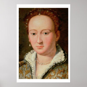 Pôster Retrato de Bianca Cappello, c.1580 (óleo no cobre