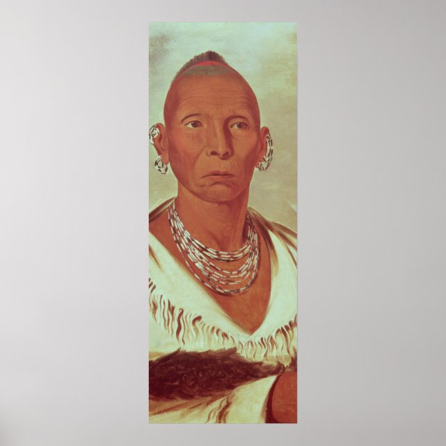 Poster Retrato de Black Hawk, Chefe Indiano (Frente)