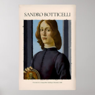 Poster Retrato de Botticelli de um Jovem Roundel 1480