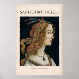 Poster Retrato de Botticelli de uma Jovem Simonetta