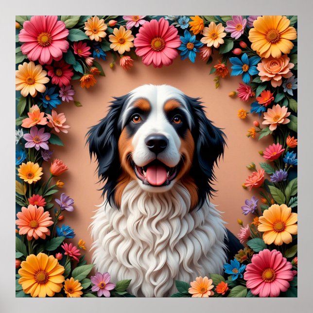 Poster Retrato de Cachorro Bonito (Frente)