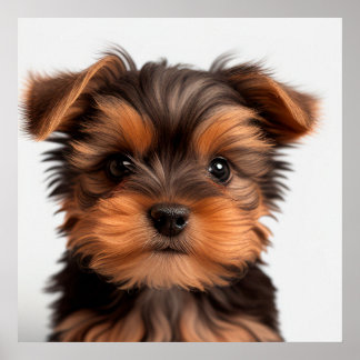 Poster Retrato de cachorro filhote de Yorkshire Terrier f
